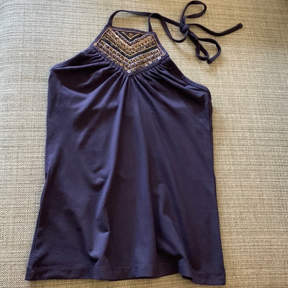 BCBG Embellished Halter Top Plum size XS - Picture 1 of 3